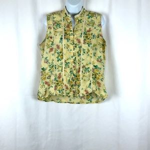 Lemon Grass Cotton button front tank top L